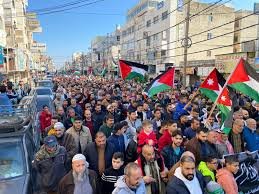 وقفة جماهيرية حاشدة في الاردن  تضامناً مع الشعب الفلسطيني 