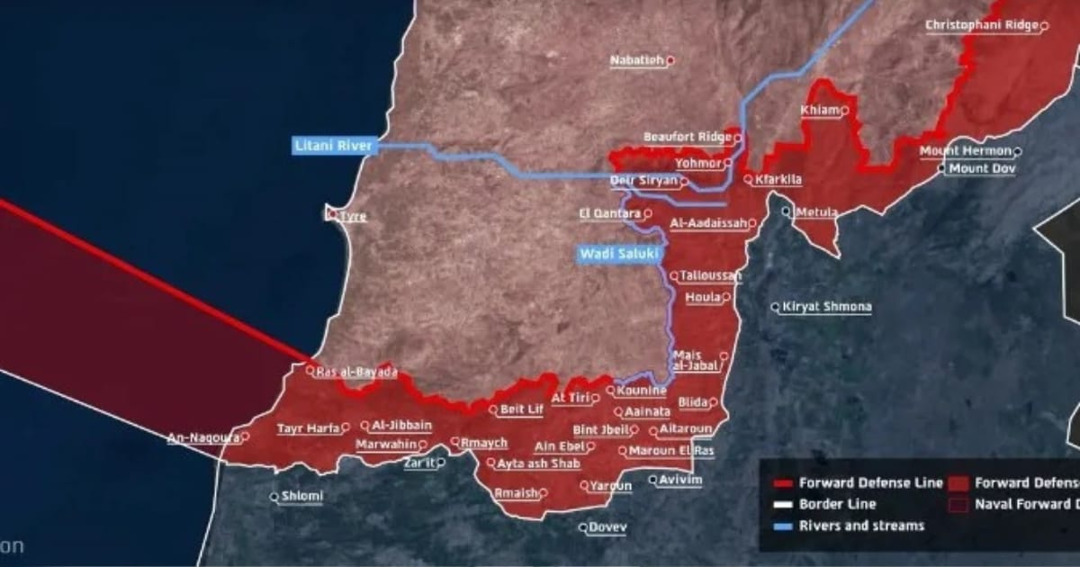 الجيش الإسرائيلي ينشر خارطة أراض يسيطر عليها في جنوب لبنان