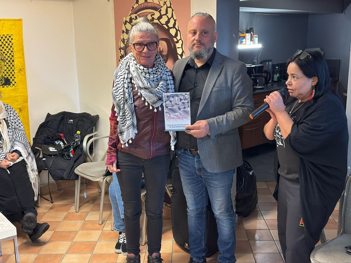 الاتحاد العام للجالية الفلسطينية  يكرّم المتضامنين السويديين وممثلي الأحزاب الداعمة لفلسطين